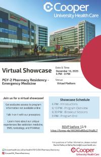 2025 PGY 2 EM Pharmacy Residency Virtual Showcase flyer